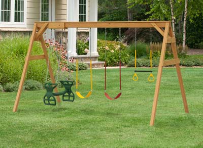 Playmor-Swing-Set-3-Wooden Play-Set