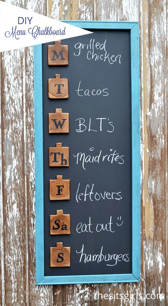 DIY Chalkboard Menu