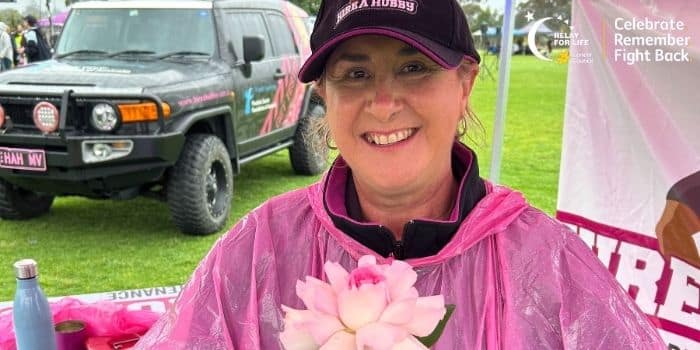 The Cancer Council presented survivors with a rose.