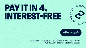 Afterpay - Pay it in 4 interest-free logo and details