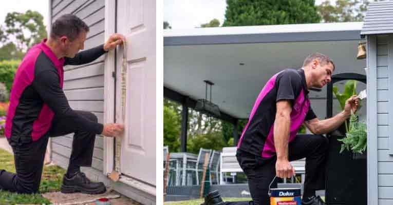 Hire A Hubby can install weather-proofing to Doors and windows and take care of external painting.